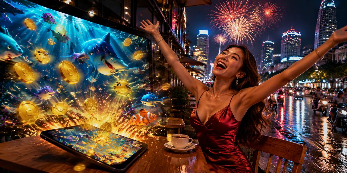 Người dùng tại Thành phố Hồ Chí Minh xem jackpot trên điện thoại ở quán cà phê